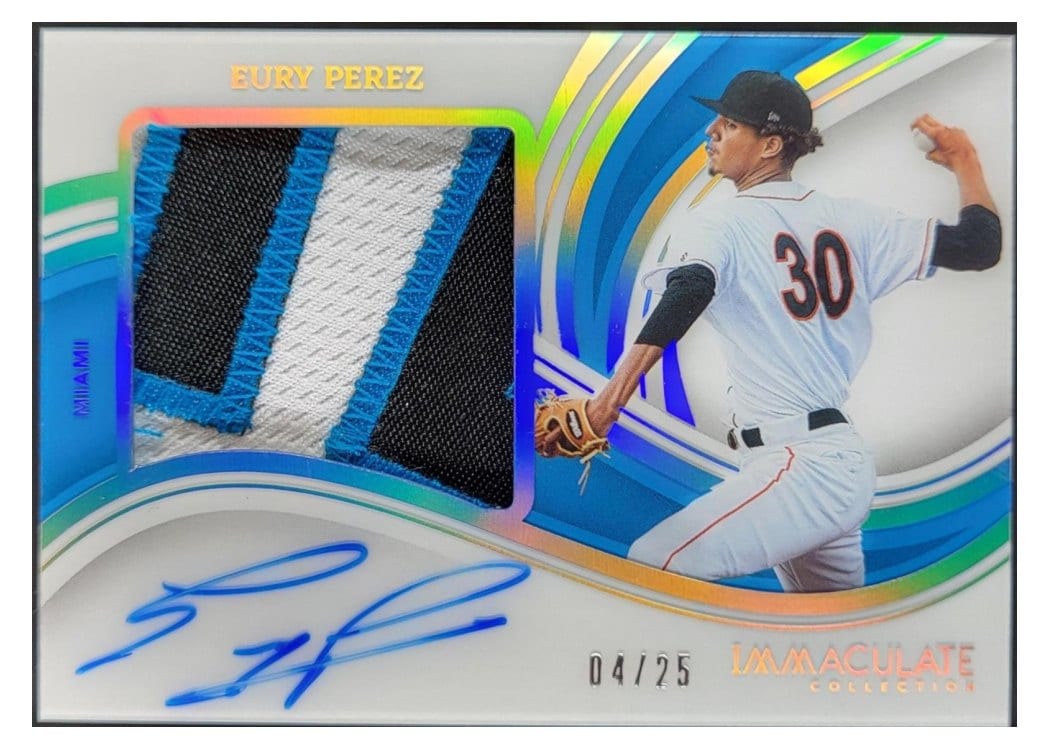 2023 Panini Immaculate Collection Premium Patch Autographs Eury Perez #PPA-EP card