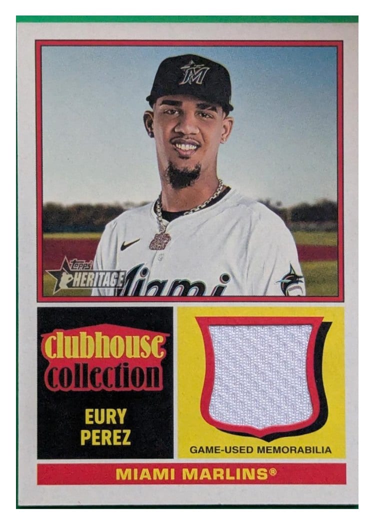 2025 Topps Heritage Clubhouse Collection Relics Eury Perez #CCR-EP card