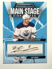 2023-24 Upper Deck Credentials Main Stage Signatures Evan Bouchard #MS-EB card