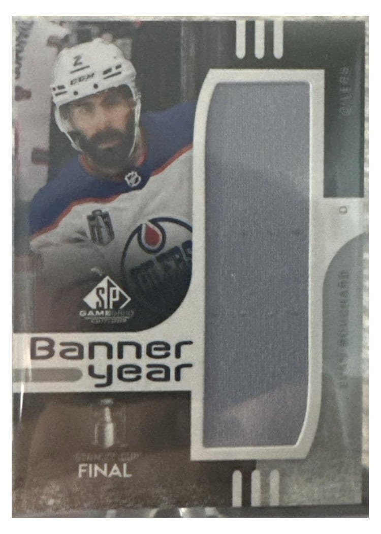 2024-25 SP Game Used 2024 Stanley Cup Finals Banner Year Relics Evan Bouchard #BYSC-EB card