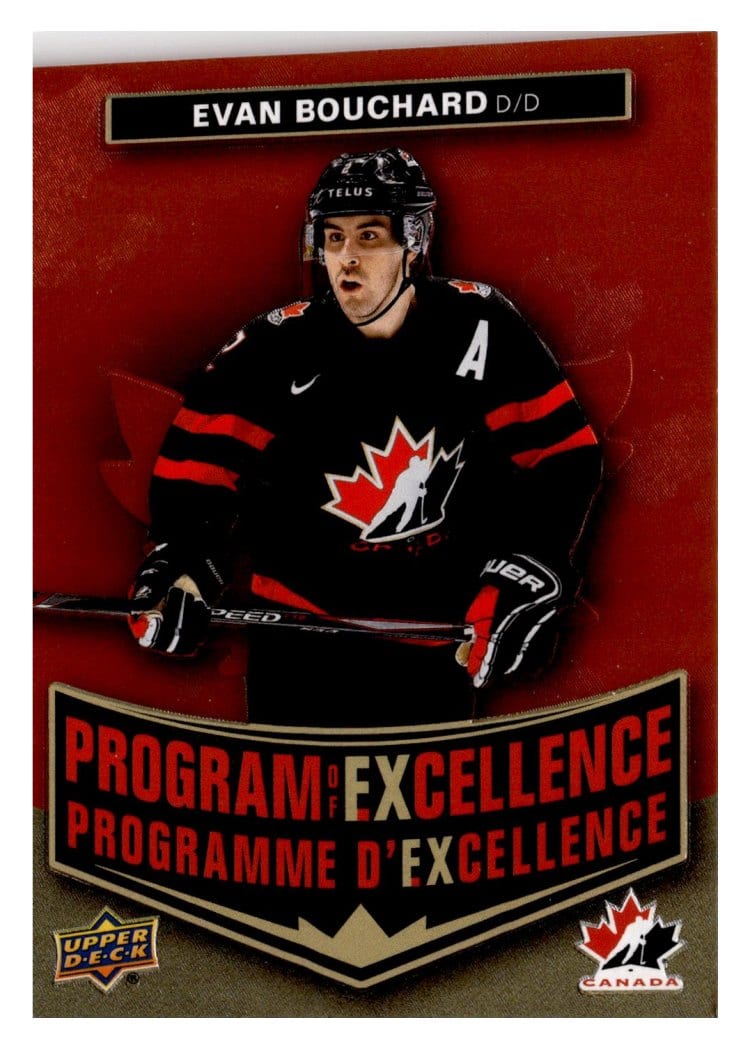 2025-26 Tim Hortons Team Canada Olympic Hockey Program of Excellence Evan Bouchard #POE-10 card