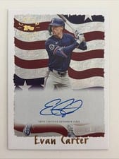 2025 Topps Archives 1995 Topps Cyberstats Autographs Evan Carter #95CA-EC card