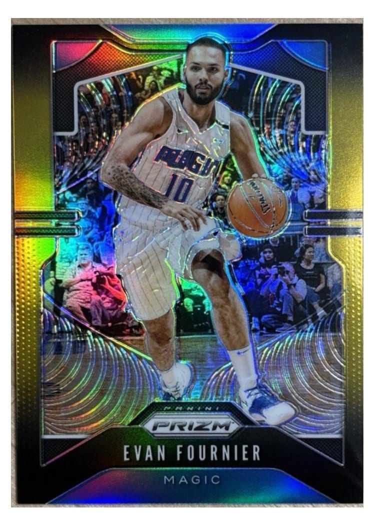 2019-20 Panini Prizm Base Set Evan Fournier Black Gold Prizm #192 card
