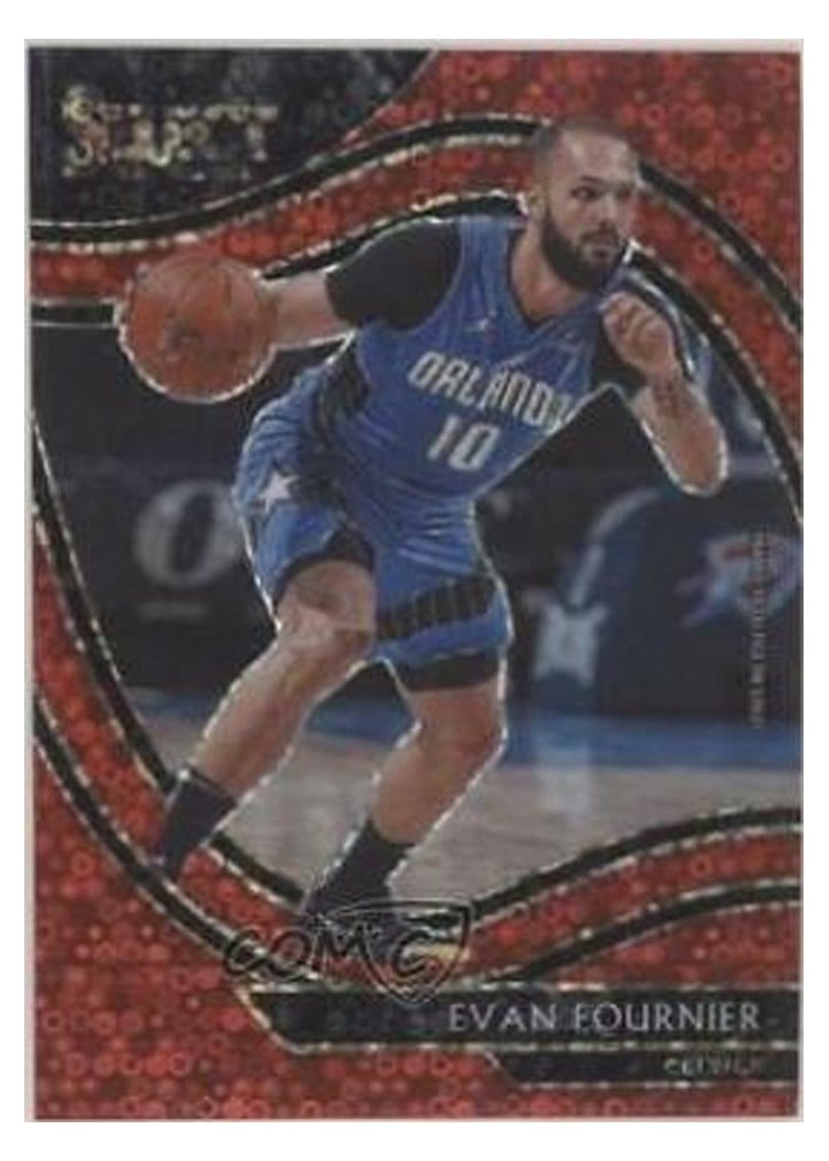 2020-21 Panini Select Base Set Evan Fournier Red Disco Prizm #250 card
