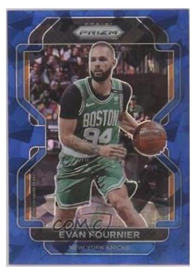 2021-22 Panini Prizm Base Set Evan Fournier Blue Ice Prizm #153 card