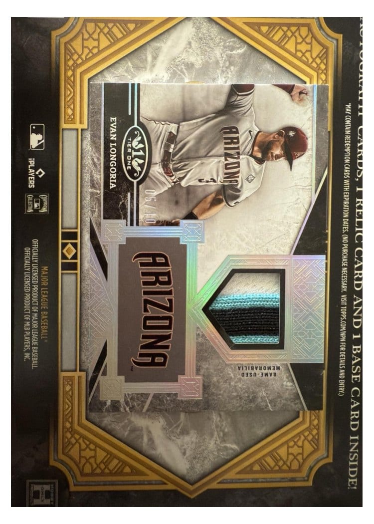 2025 Topps Tier One Top Shelf Relics Evan Longoria #TSR-EL