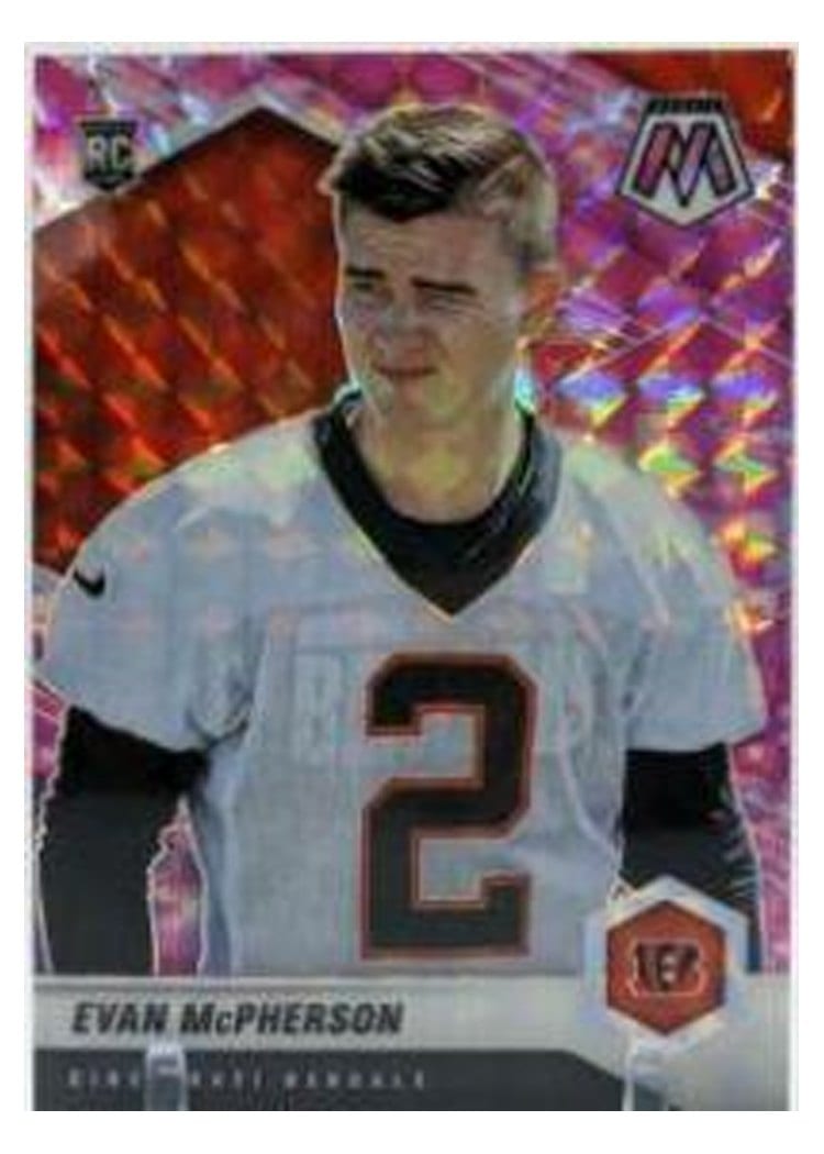 2021 Panini Mosaic Base Set Evan McPherson Camo Pink Mosaic #361 card