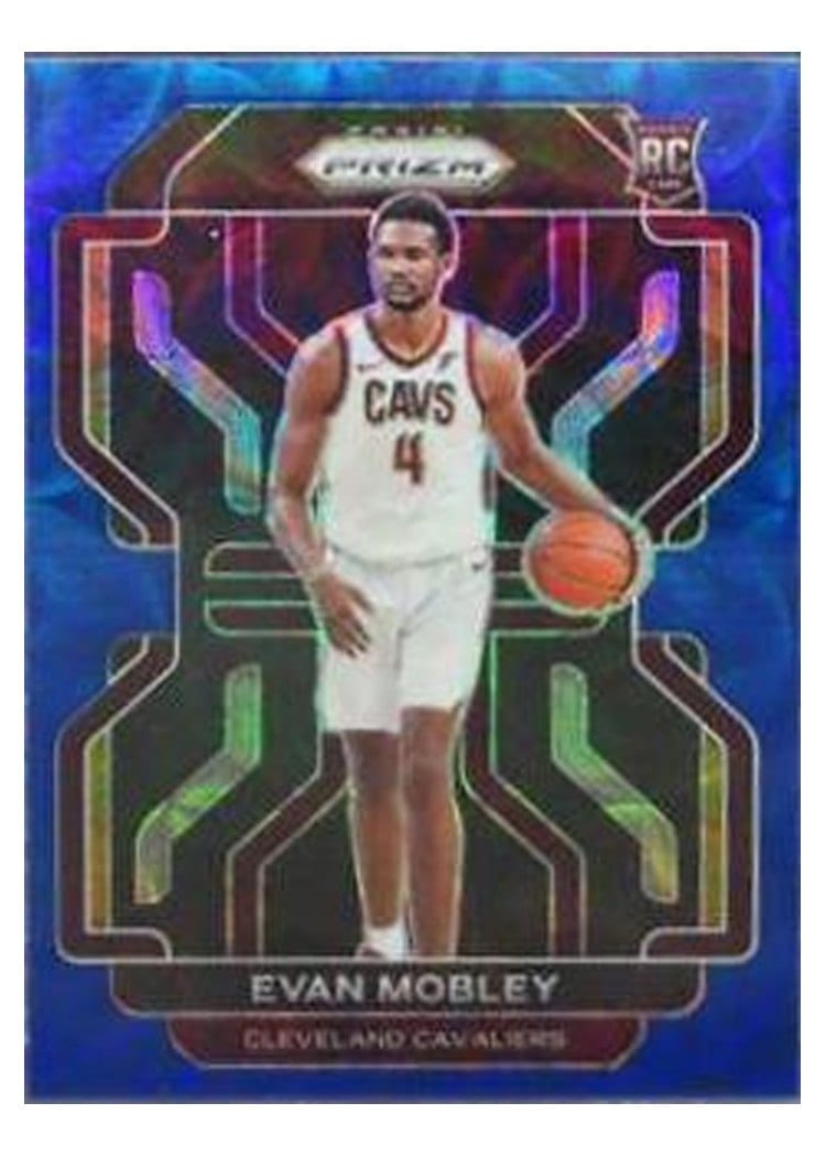 2021-22 Panini Prizm Base Set Evan Mobley Blue Choice Prizm #325 card