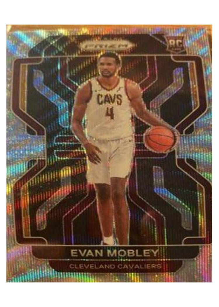 2021-22 Panini Prizm Base Set Evan Mobley Gold Wave #325 card