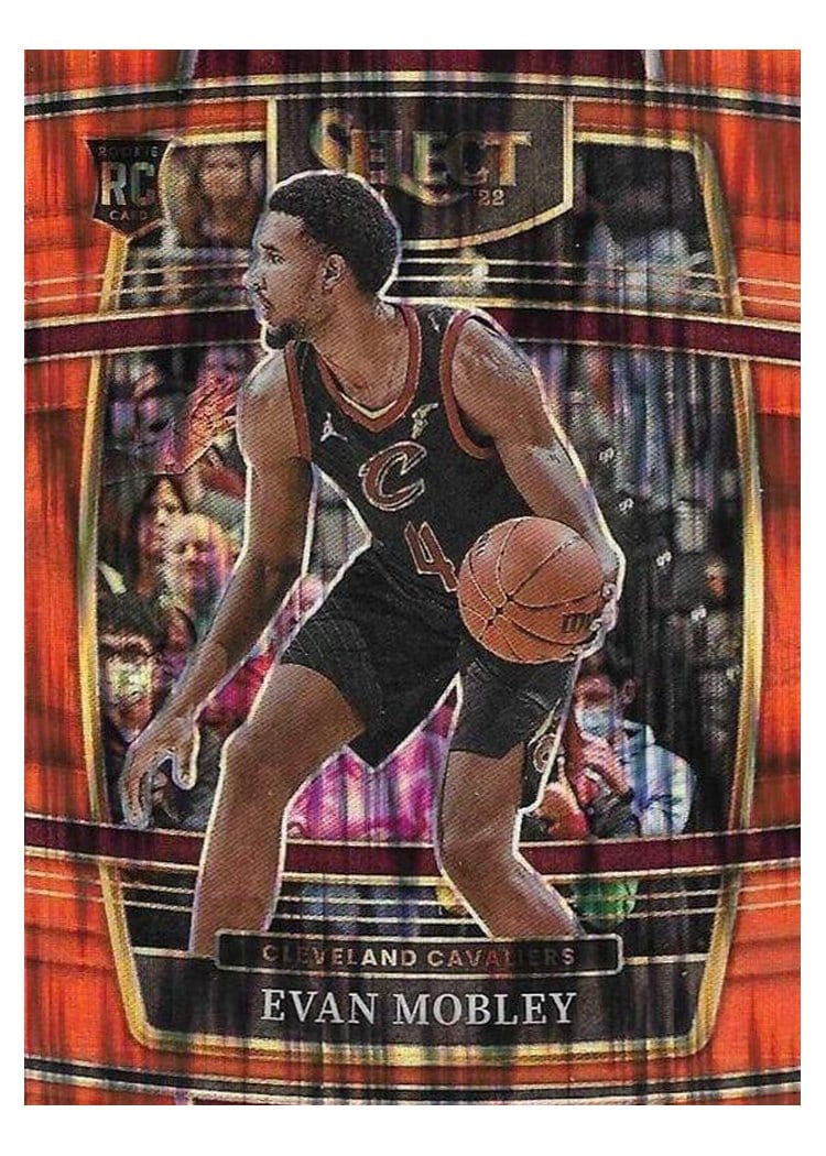 2021-22 Panini Select Base Set Evan Mobley Orange Flash Prizm #5 card