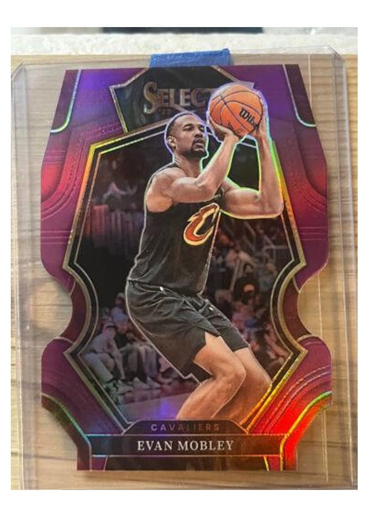 2022-23 Panini Select Base Set Evan Mobley Purple Die Cut Prizm #144 card