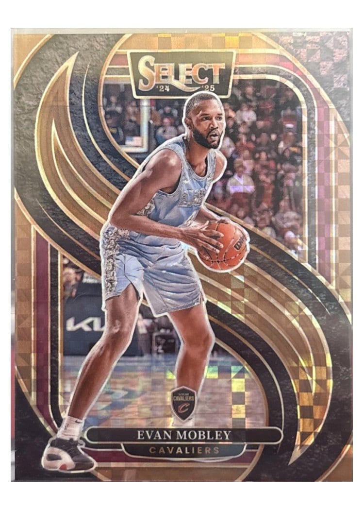 2024-25 Panini Select Base Set Evan Mobley Bronze Checker Prizm #112 card