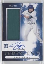 2021 Panini Chronicles Origins Rookie Jumbo Material Autographs Evan White #OJA-EW card