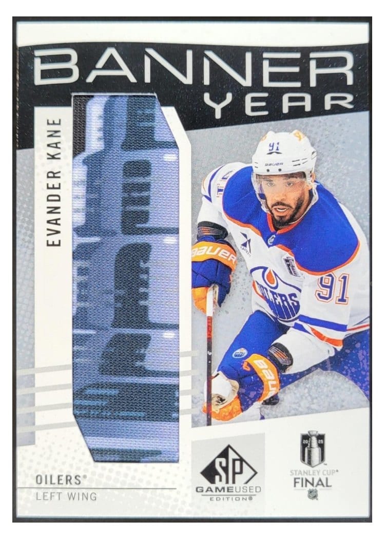 2025-26 SP Game Used 2025 Stanley Cup Finals Banner Year Relics Evander Kane #BYSC-EK card