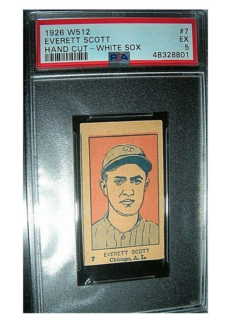 1926 W512 Hand Cut Everett Scott White Sox #7 card