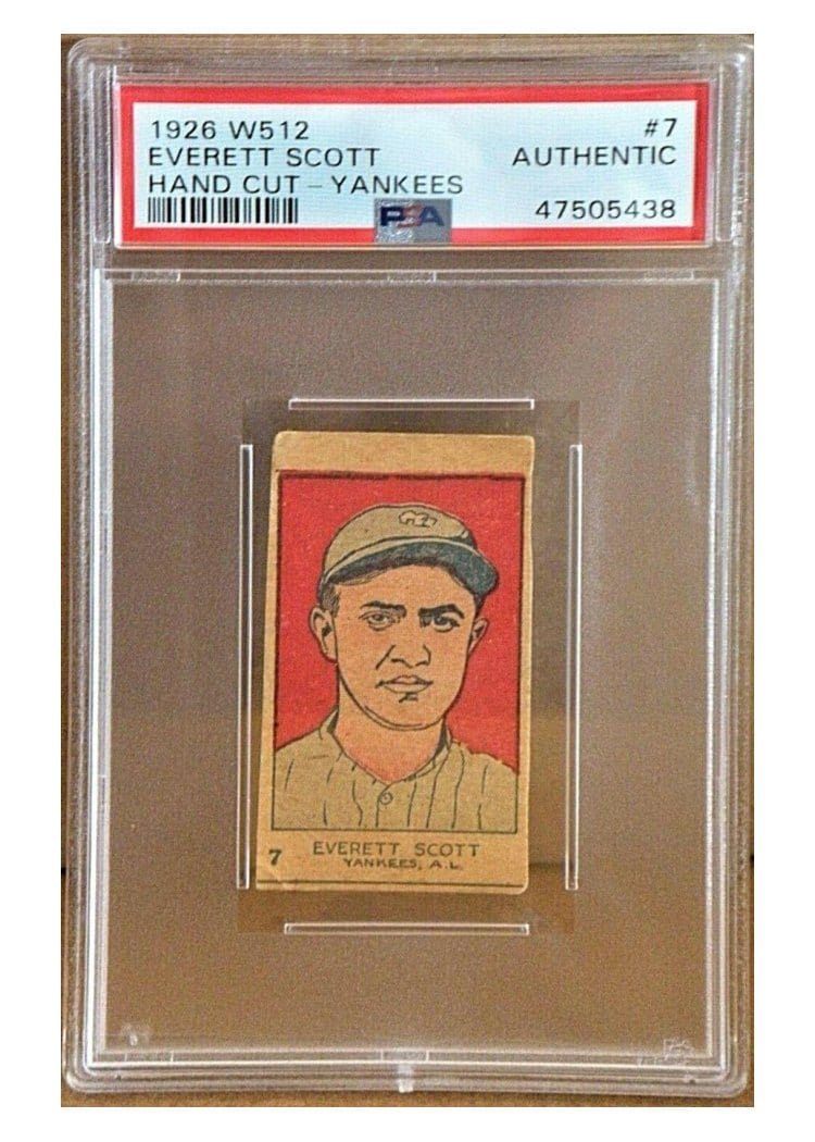 1926 W512 Hand Cut Everett Scott Yankees #7 card