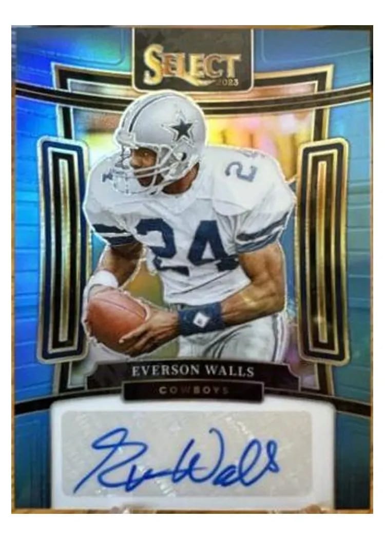 2023 Panini Select Signatures Prizm Everson Walls Light Blue #SIG-EWA