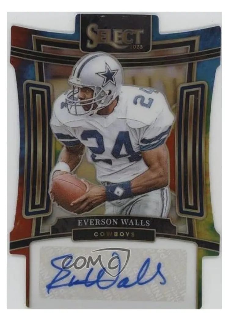 2023 Panini Select Signatures Prizm Everson Walls Tie-Dye Die-Cut #SIG-EWA