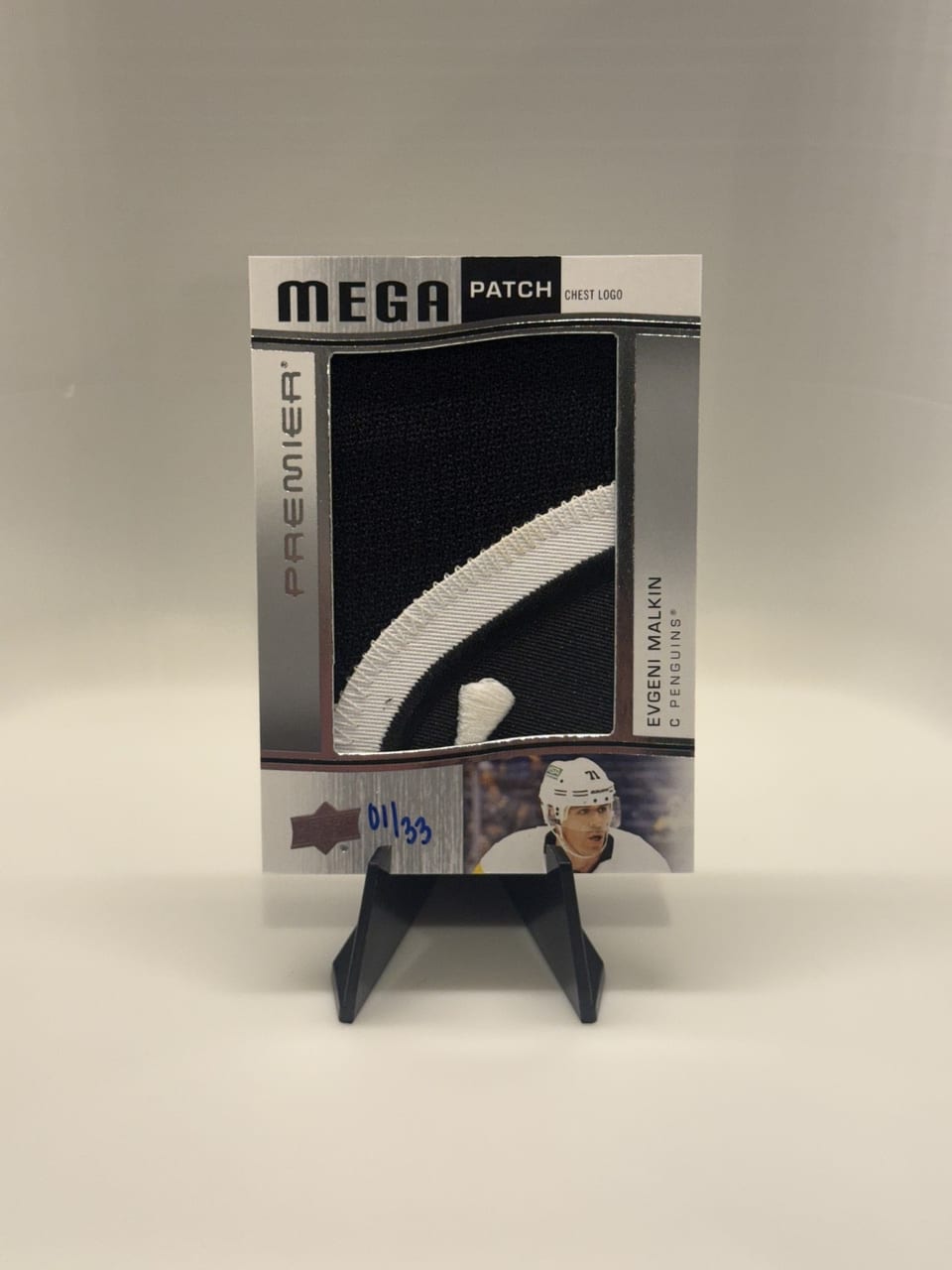 2023-24 Upper Deck Premier Premier Mega Patch Chest Logos Evgeni Malkin #PMP-EM card