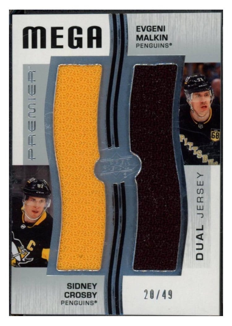 2023-24 Upper Deck Premier Premier Mega Jersey Duos Evgeni Malkin/Sidney Crosby #PM2-MC card