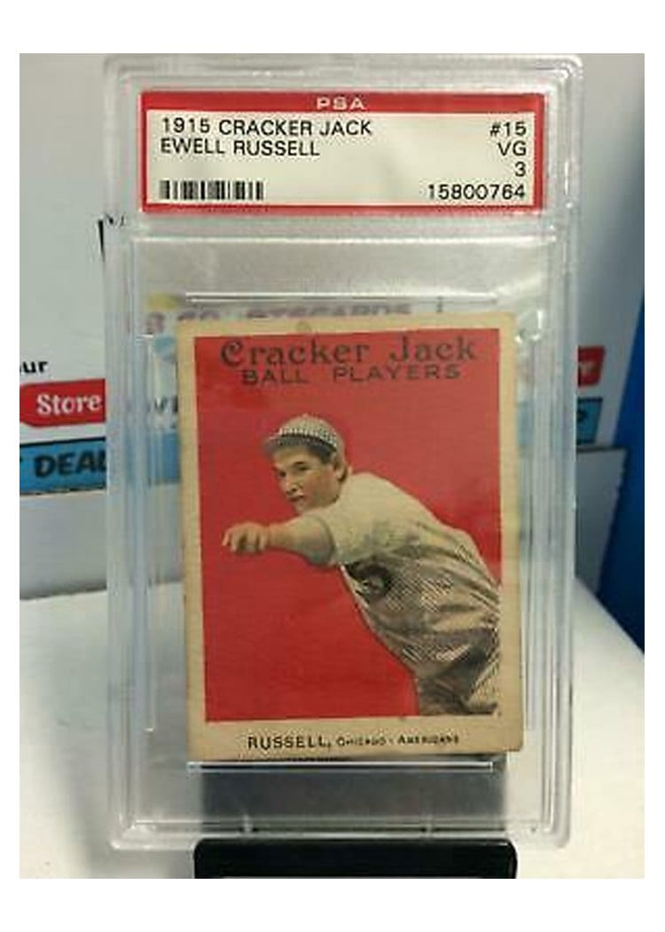 1915 Cracker Jack Ewell Russell #15 card