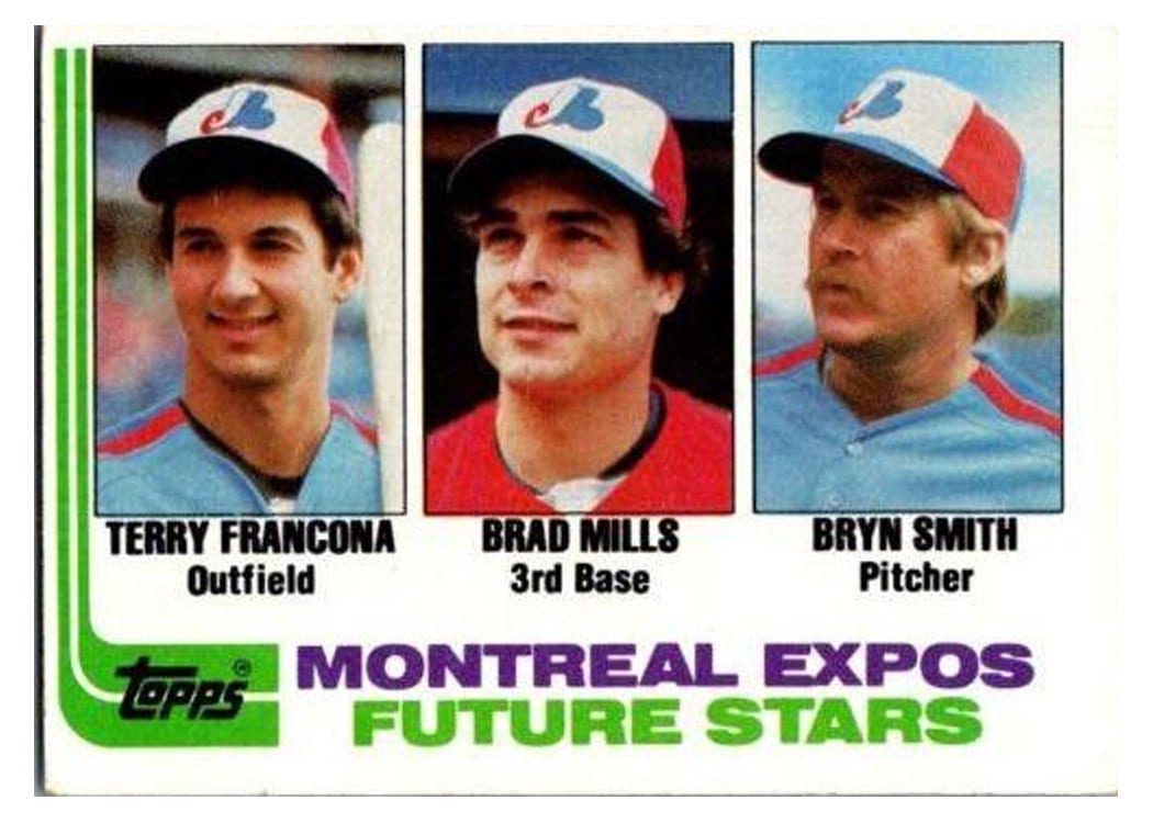 1982 Topps Expos Future Stars: Terry Francona / Brad Mills / Bryn Smith #118 card