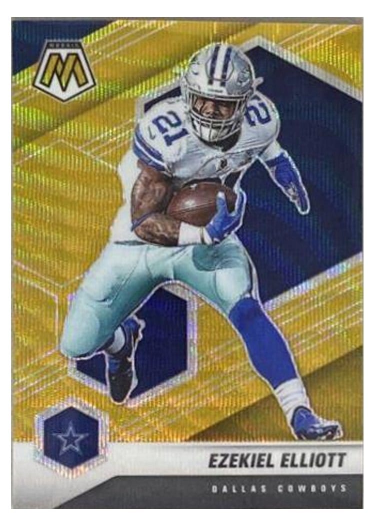 2021 Panini Mosaic Base Set Ezekiel Elliott Gold Wave Mosaic #60 card