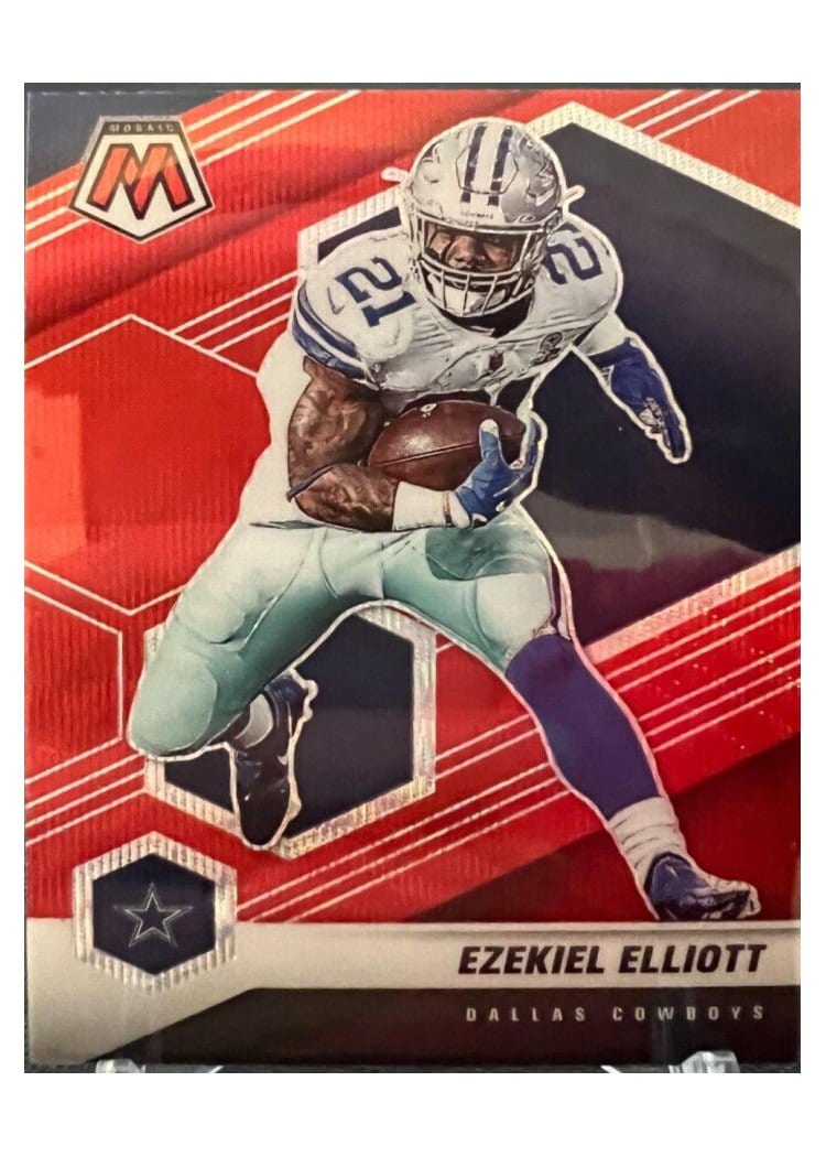 2021 Panini Mosaic Base Set Ezekiel Elliott Red Wave Mosaic #60 card