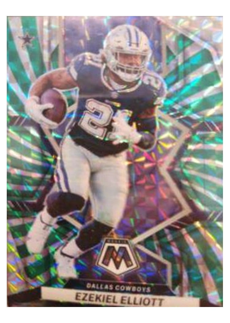 2022 Panini Mosaic Base Set Ezekiel Elliott Green Swirl #53 card