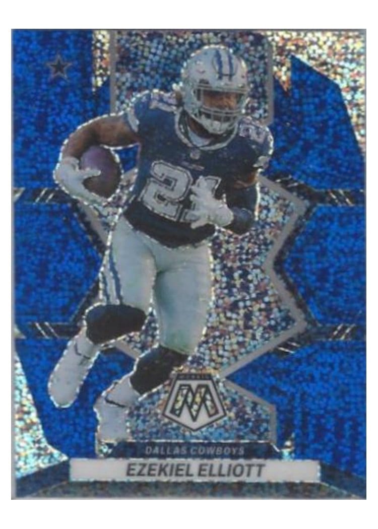 2022 Panini Mosaic Base Set Ezekiel Elliott Blue Sparkle #53 card
