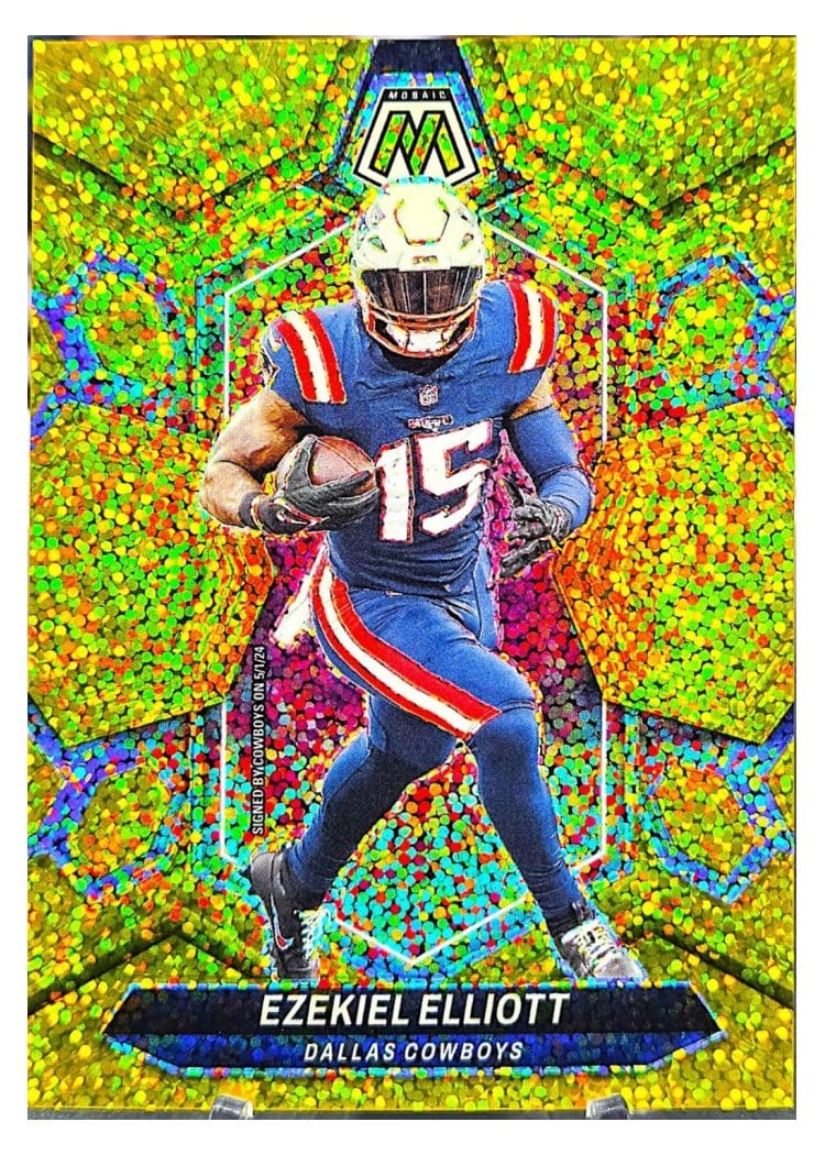 2024 Panini Mosaic Base Set Ezekiel Elliott Gold Sparkle #58 card
