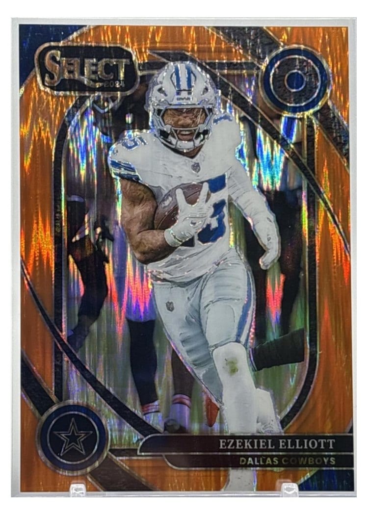 2024 Panini Select Base Set Ezekiel Elliott Orange Prizm Shock #256 card
