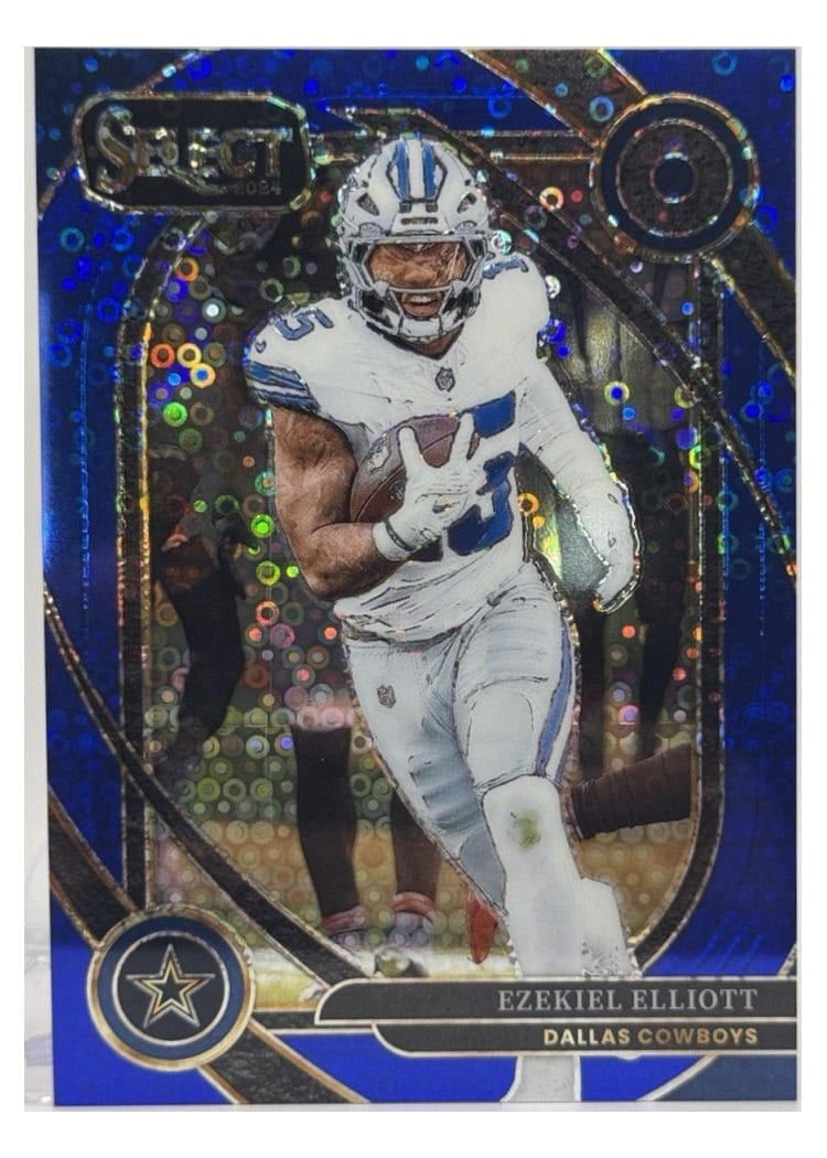 2024 Panini Select Base Set Ezekiel Elliott Blue Disco Prizm #256 card