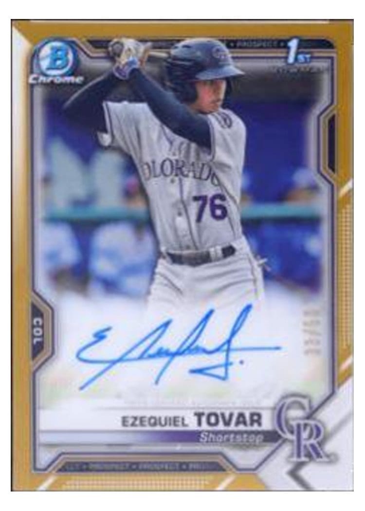 2021 Bowman Chrome Prospect Autographs Ezequiel Tovar #CPA-ETO card