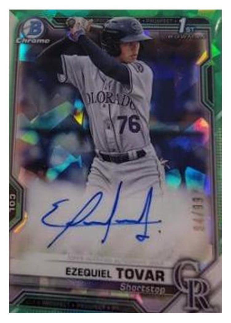 2021 Bowman Chrome Prospect Autographs Ezequiel Tovar #CPA-ETO card
