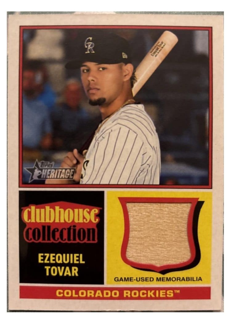 2025 Topps Heritage Clubhouse Collection Relics Ezequiel Tovar #CCR-ET card