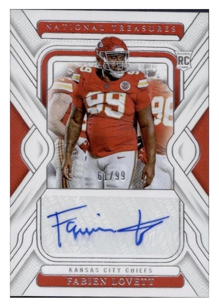 2024 Panini National Treasures Base Set Fabien Lovett #140 card