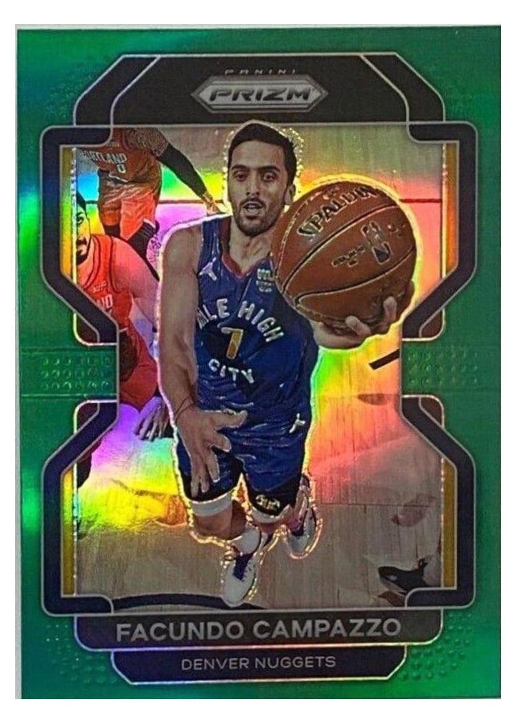2021-22 Panini Prizm Base Set Facundo Campazzo Green Prizm #54 card