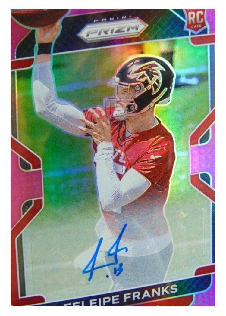 2021 Panini Prizm Base Set Feleipe Franks Autograph Pink Prizm #398 card