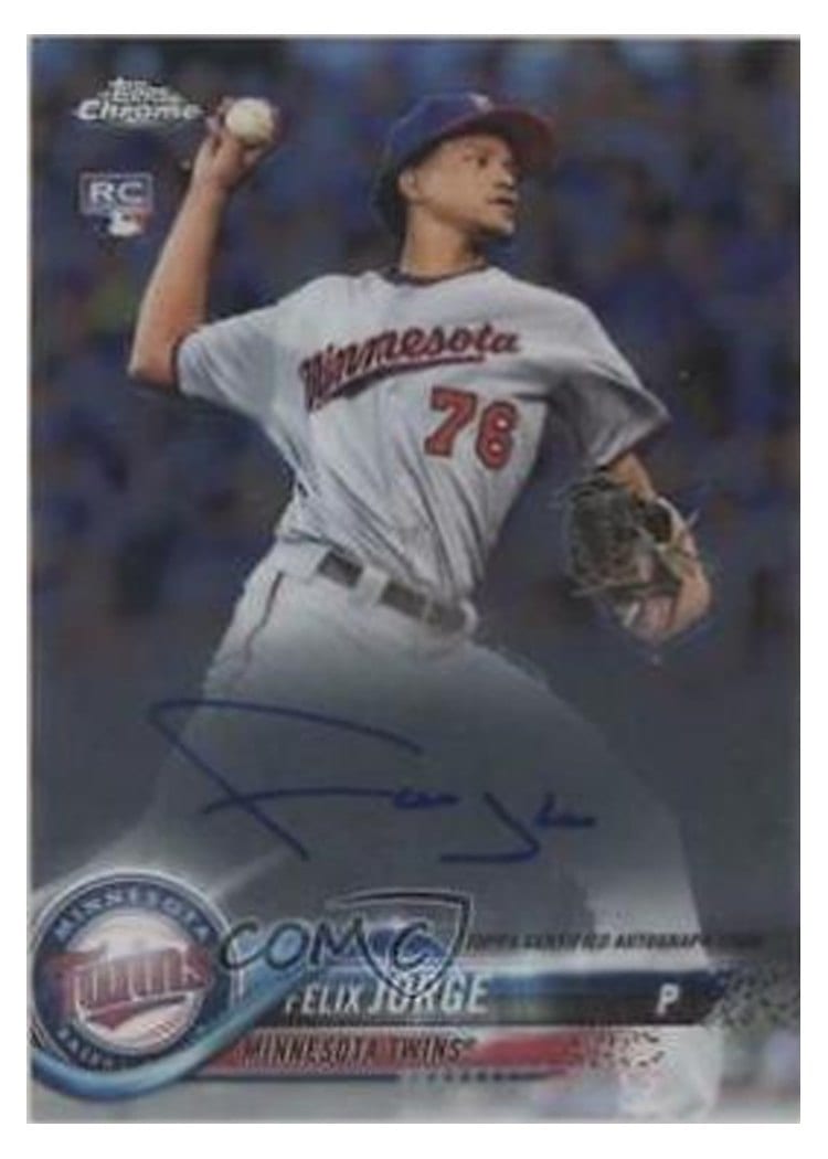 2018 Topps Chrome Rookie Autographs Felix Jorge #RA-FJ card