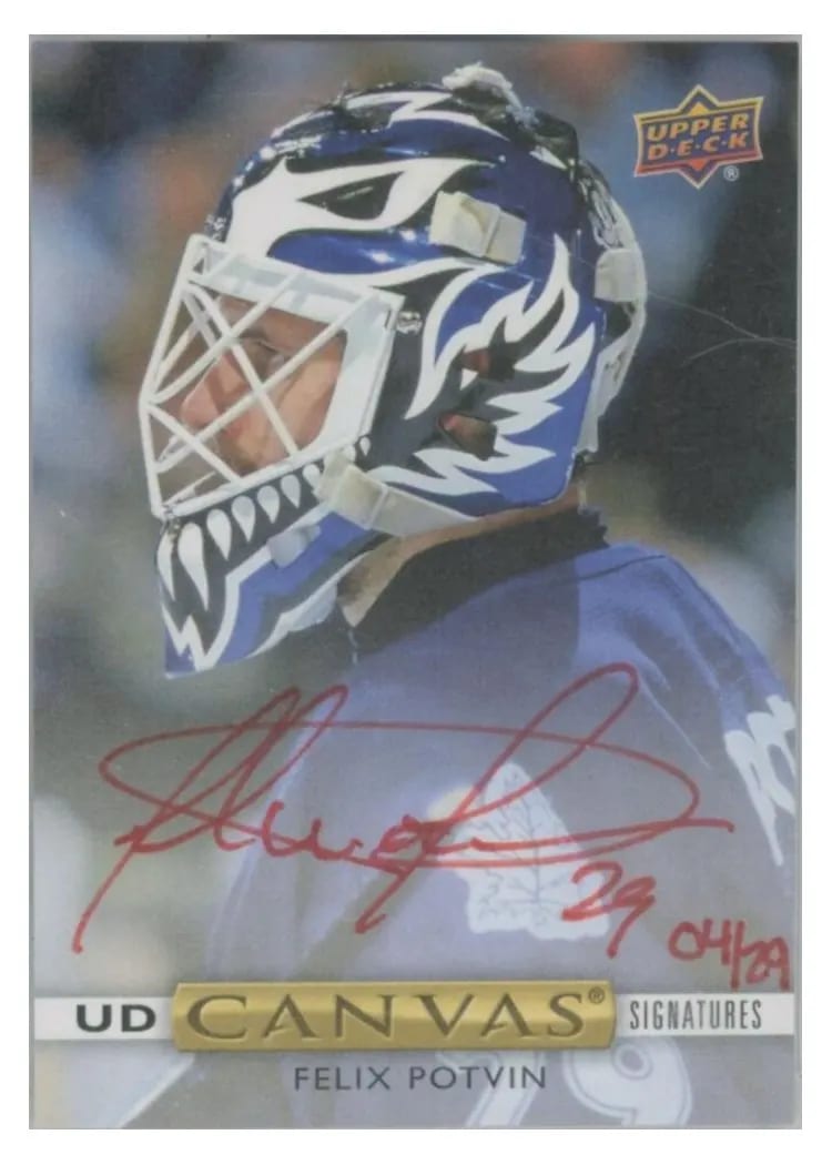 2019-20 Upper Deck Clear Cut Canvas Signatures Felix Potvin #CS-FP card