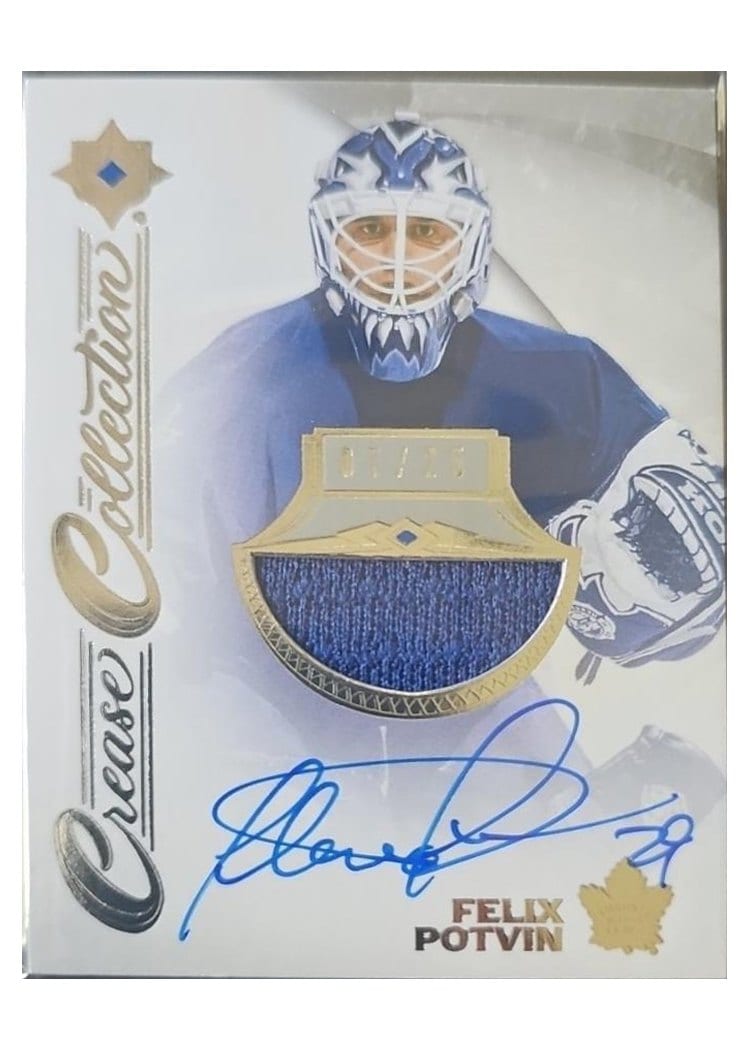 2023-24 Upper Deck Ultimate Collection Crease Collection Autograph Jersey Felix Potvin #CC-FP card