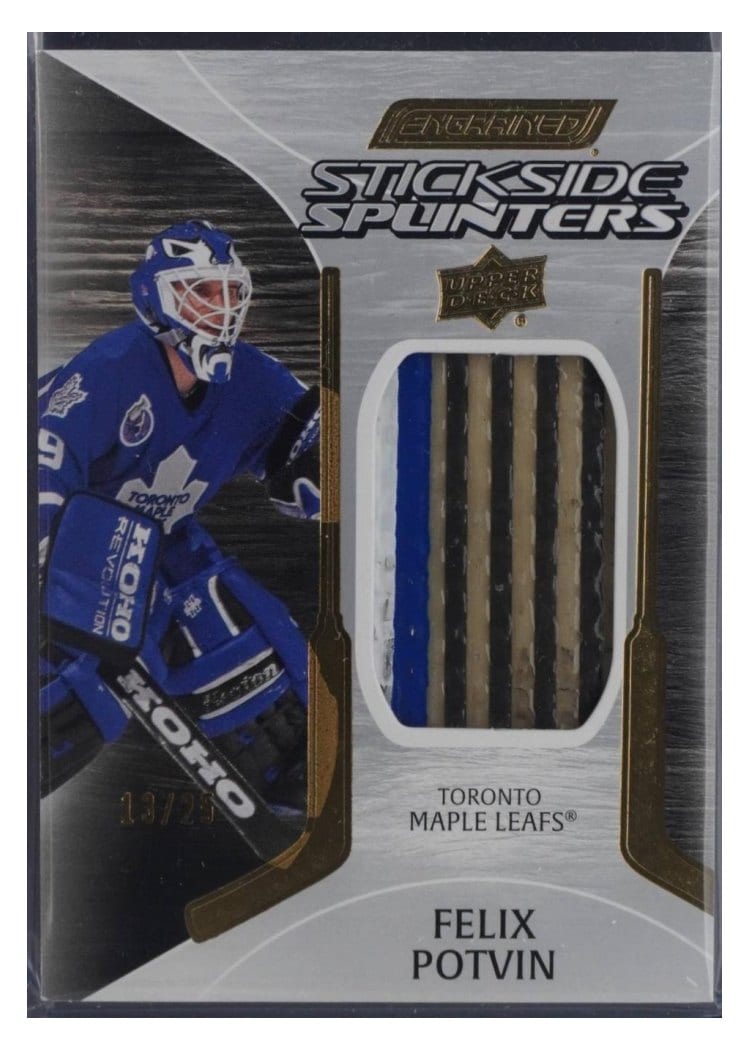 2024-25 Upper Deck Engrained Icons Stickside Splinters Felix Potvin #SS-FP card