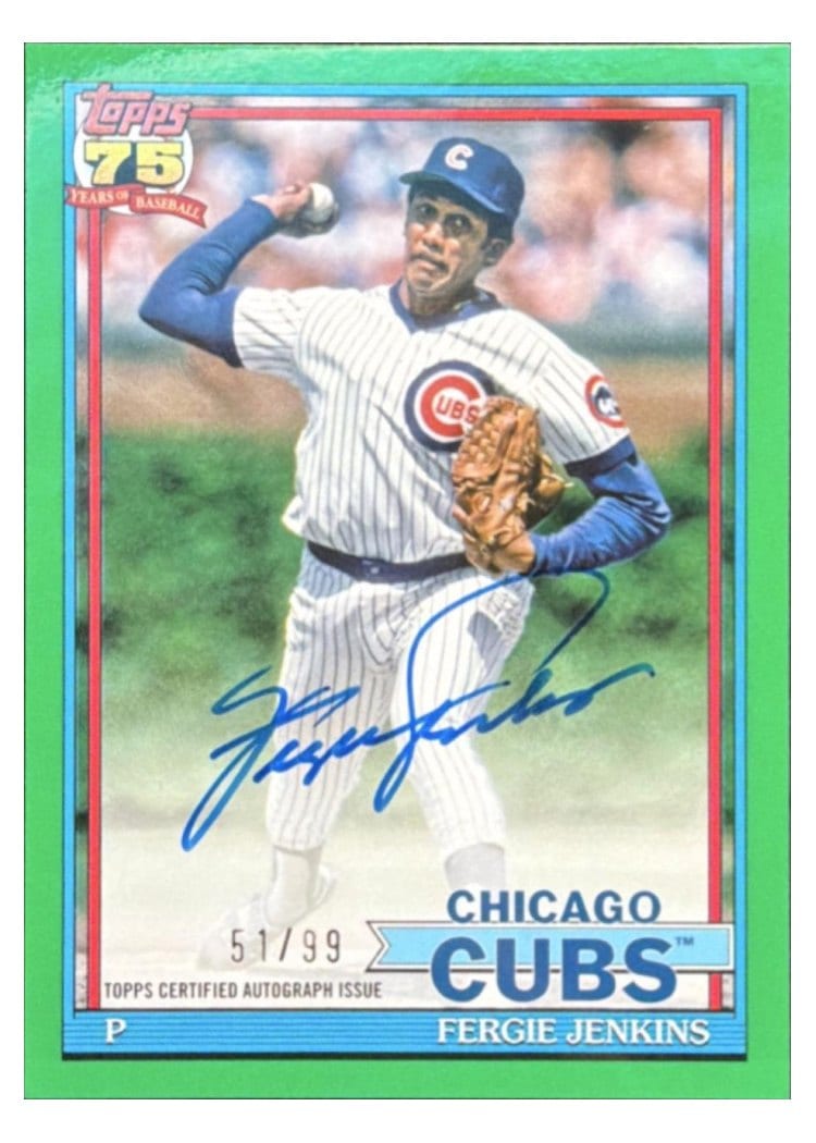 2026 Topps 1991 Topps Autographs Fergie Jenkins #91A-FJ card