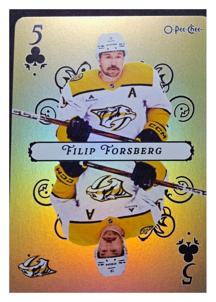 2025-26 O-Pee-Chee Playing Cards Filip Forsberg #5-CLUBS card