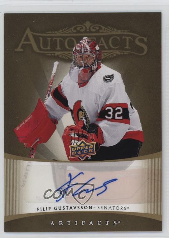 2022-23 Upper Deck Artifacts 2005-06 Retro - Autograph Facts Filip Gustavsson #RAF-FG card