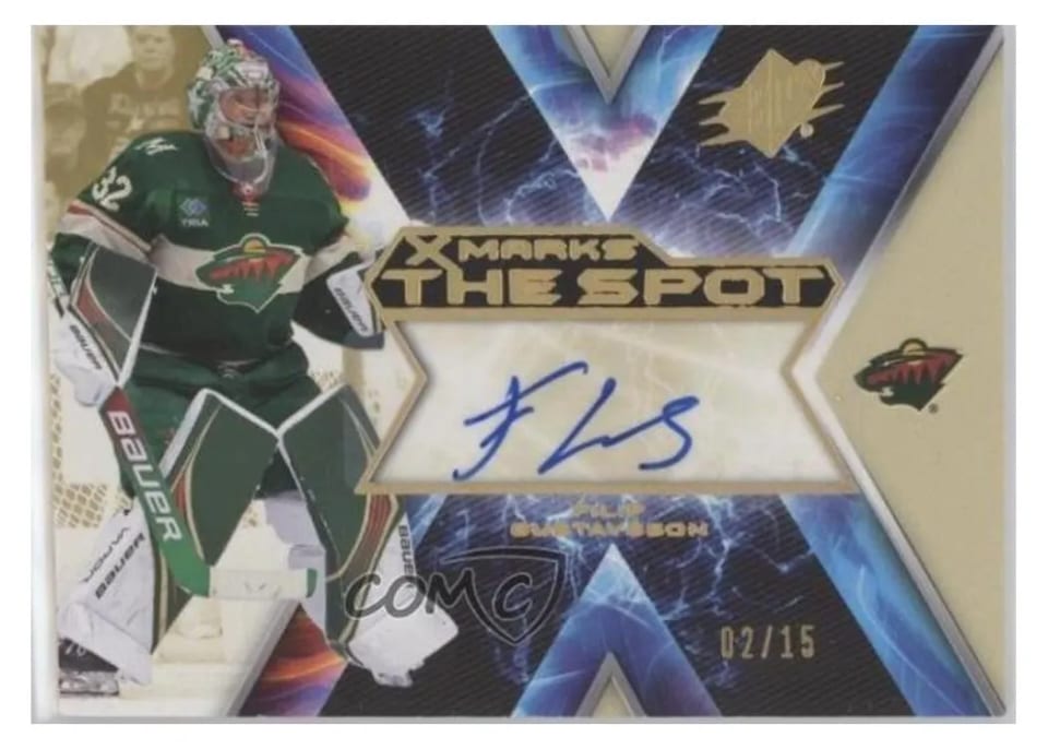 2023-24 SPx X Marks the Spot Autos Filip Gustavsson #XM-FG card