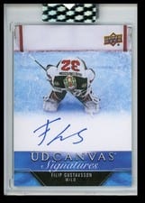 2023-24 Upper Deck Clear Cut Canvas Signatures Filip Gustavsson #CS-FG card