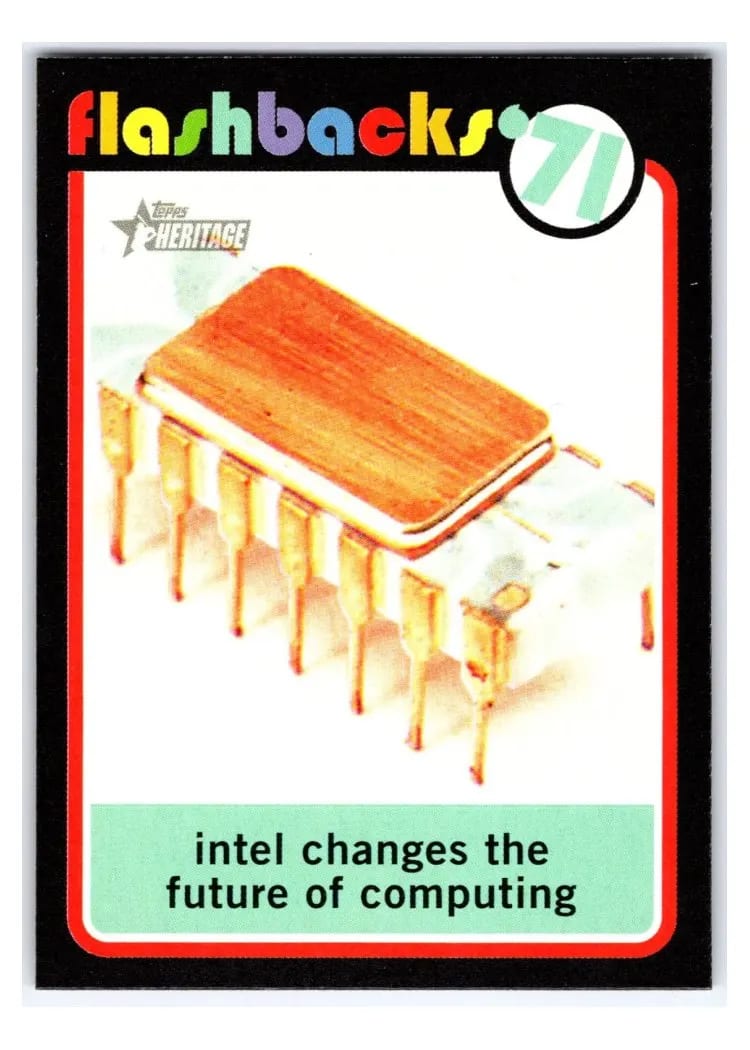 2020 Topps Heritage News Flashbacks First microprocessor released #NF11 card