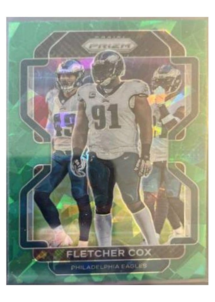 2021 Panini Prizm Base Set Fletcher Cox Green Ice Prizm #223 card